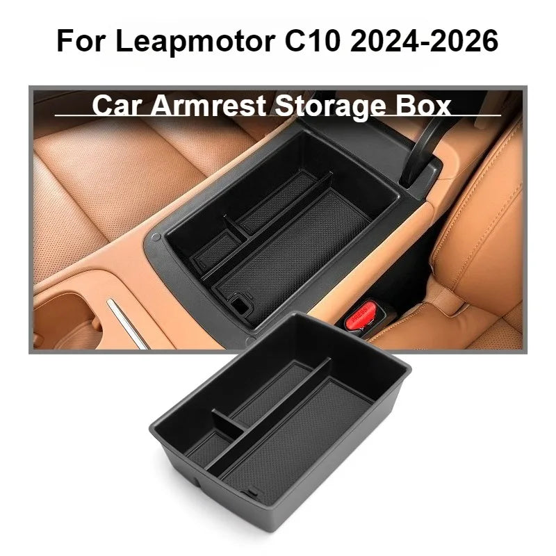Armrest Storage Box - Car Center Console Organizer Tray TPE Auto Interior Storage