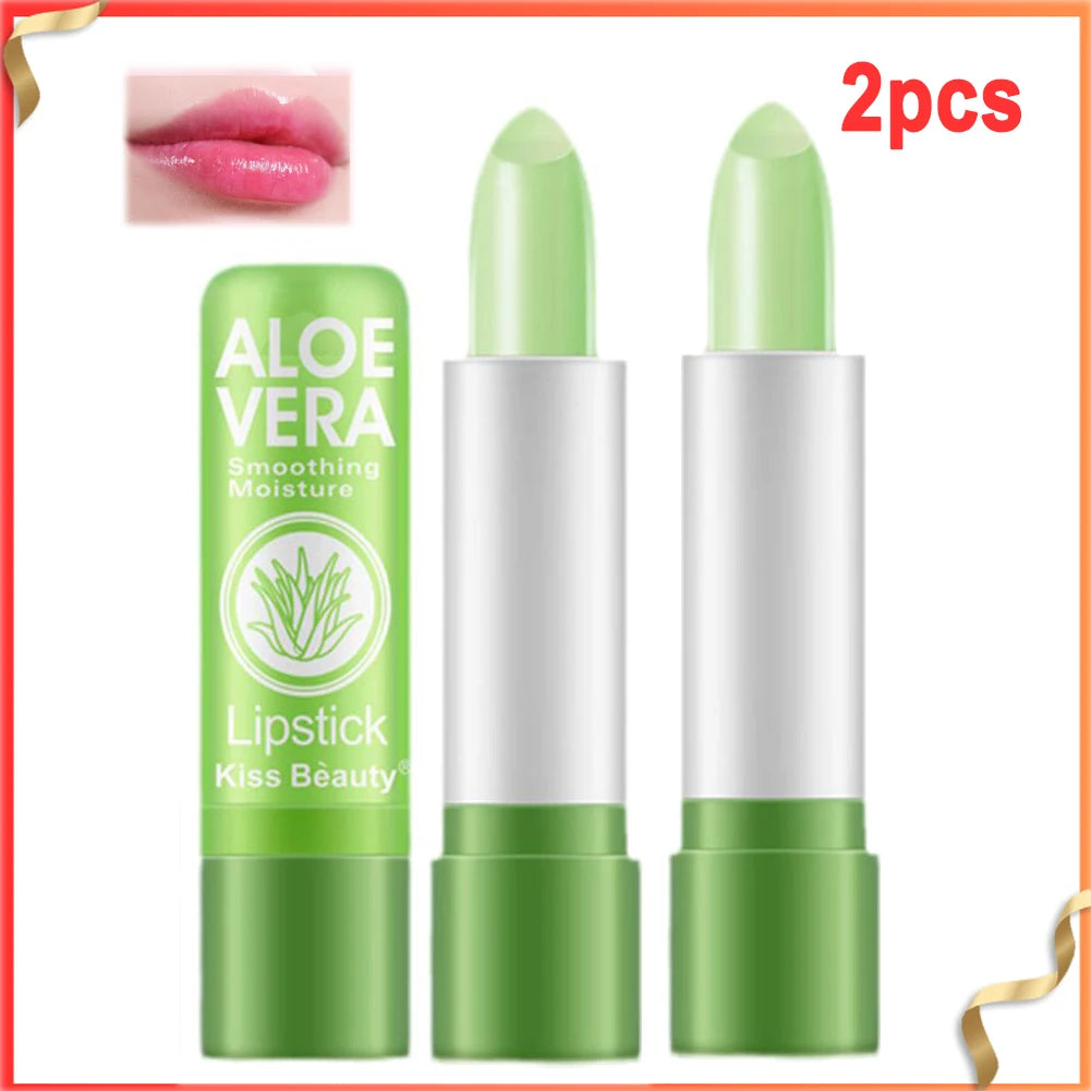 Aloe Vera Color-Changing Lip Balm — Long-Lasting Moisturizing, Temperature-Activated Fade-Resistant Tint