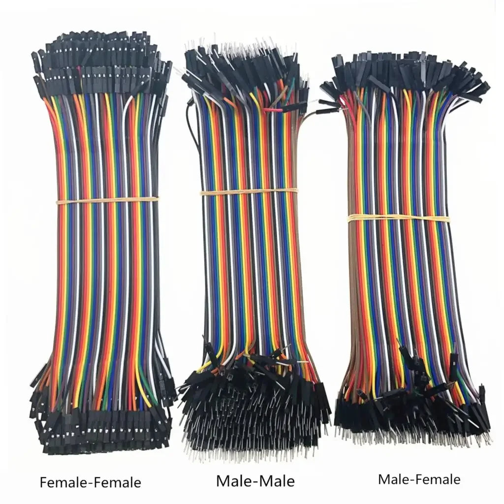 120-Piece Dupont Jumper Wire Kit 2.54mm (40 M-M, 40 M-F, 40 F-F) — 10cm/20cm/30cm (3.9/7.9/11.8 in) for Arduino Raspberry Pi Breadboard Prototyping