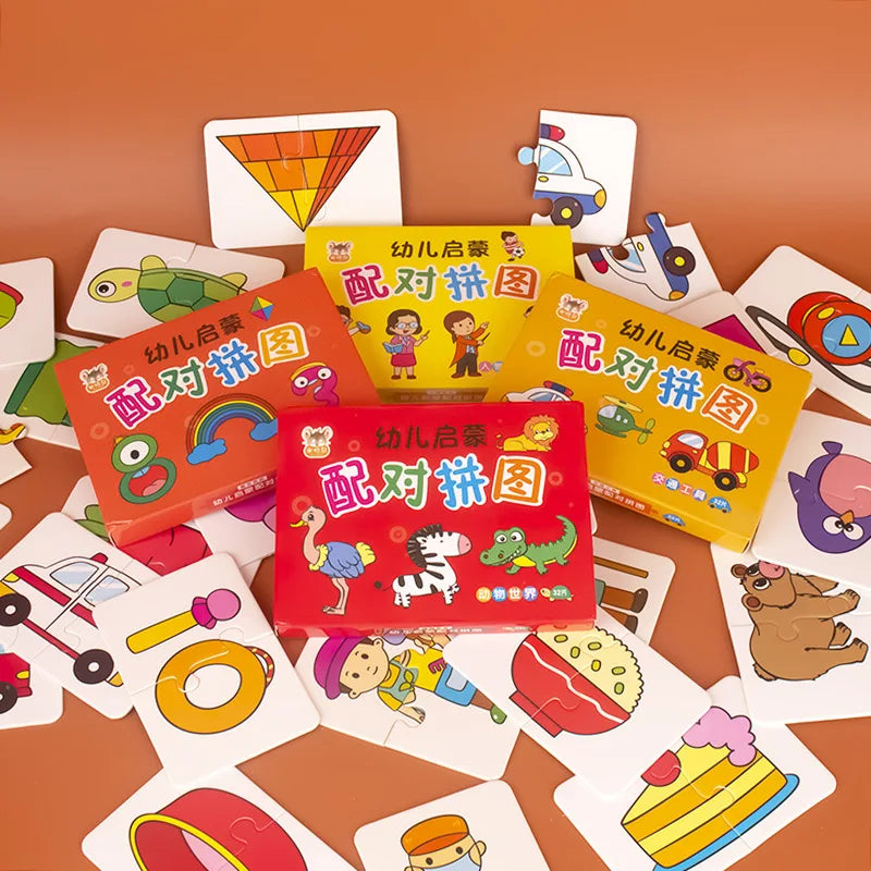32-Piece Animal Matching Card Puzzle — Educational Memory & Cognitive Game for Ages 14+