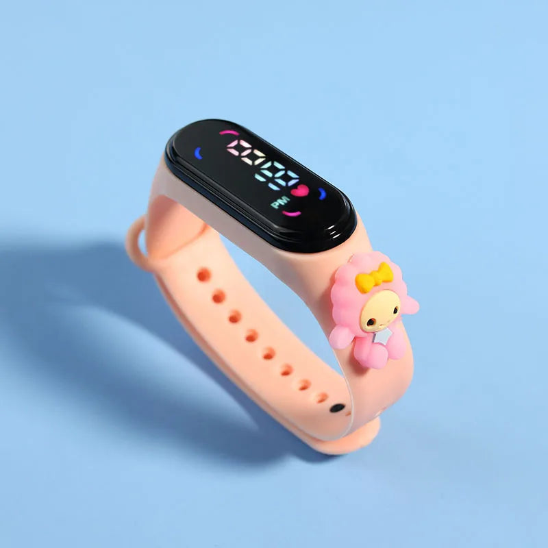 Kids Touch LED Waterproof Digital Watch for Girls – Silicone Sports Bracelet, Shock Resistant, Backlight