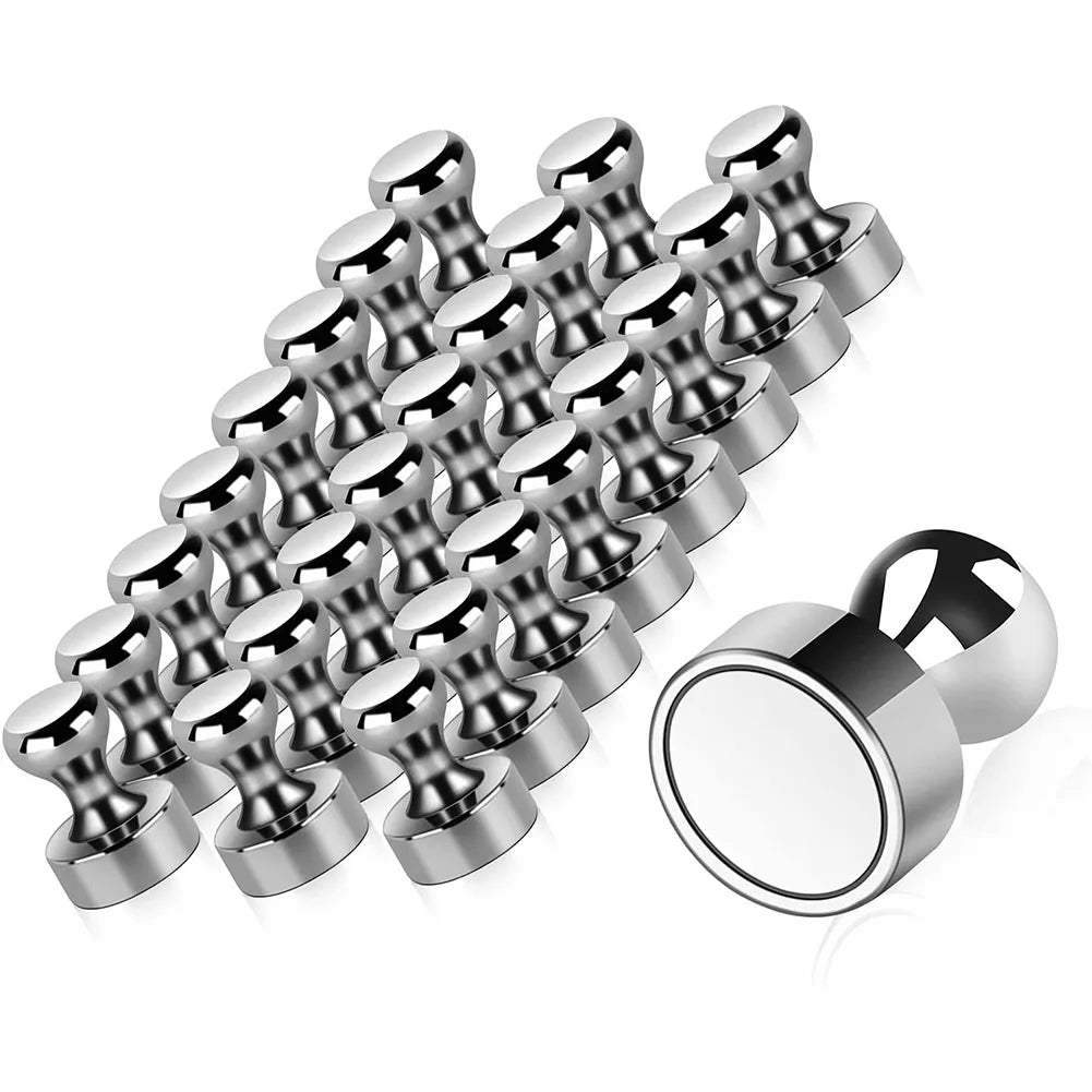 10/20-Pack Neodymium Cone Magnetic Push Pins — Strong Fridge & Magnetic Board Magnets with Portable Storage Case
