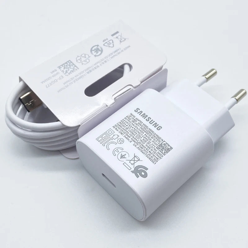 25W Super Fast USB-C Charger Adapter with 100cm (39.4 in) USB-C Cable — USB-PD & Adaptive Fast Charge, EU Plug
