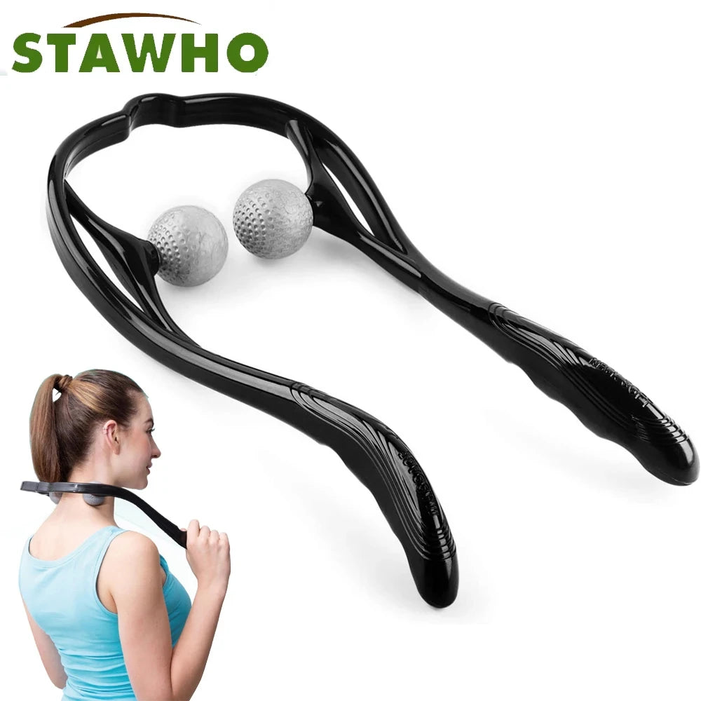 Shiatsu Neck & Shoulder Massager - Deep Tissue Dual Trigger Point, Ergonomic Handheld Portable