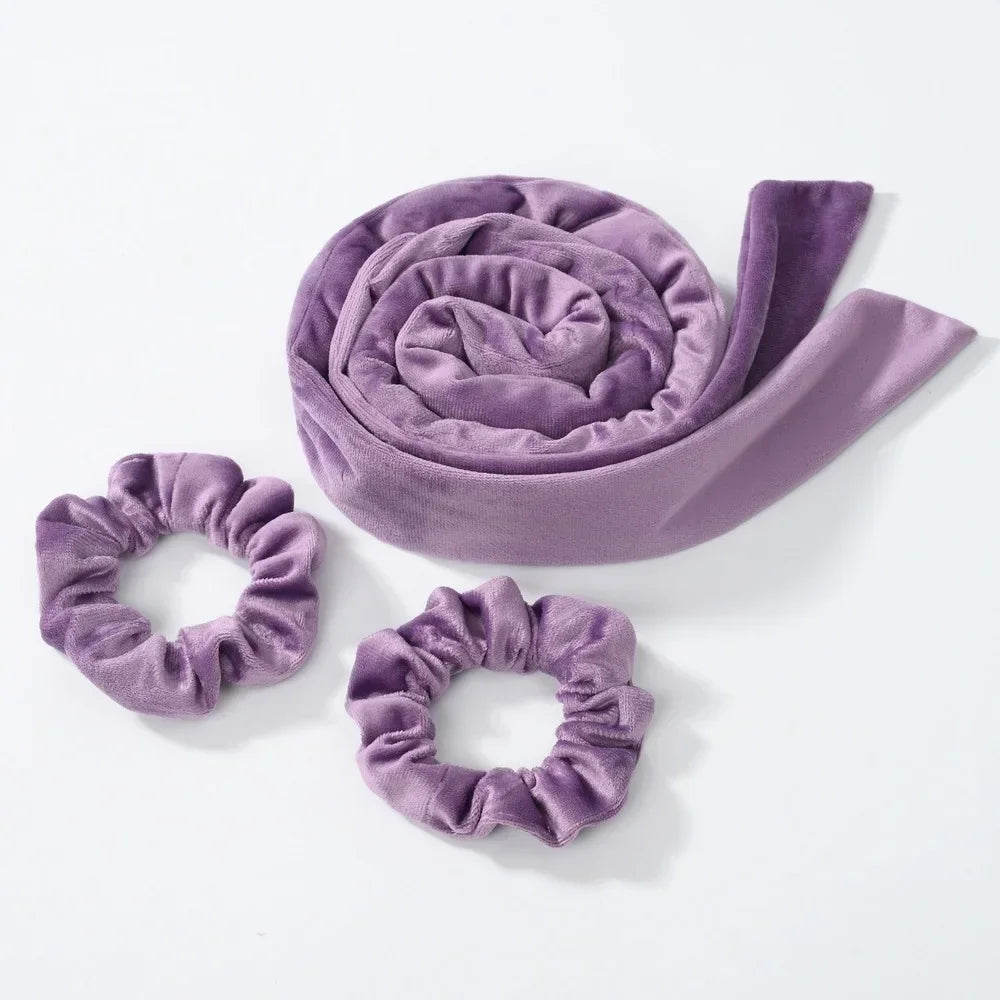 Heatless Curling Headband Soft Velvet No-Heat Hair Rollers Overnight Sleep-In Curling Rod with Hair Ties