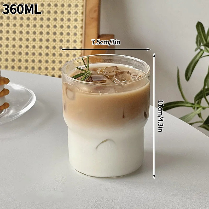 Clear Tall Glass Coffee Mug – Iced Coffee, Milk, Juice & Cocktail Drinkware