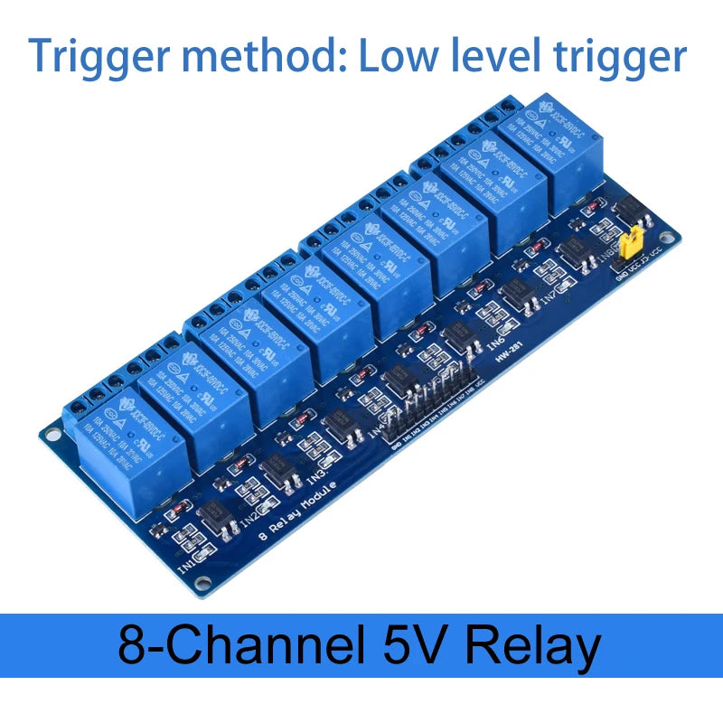 1/2/4/6/8-Channel DC Relay Module Board Shield with Optocoupler — 5V/12V/24V High & Low Level Trigger for Arduino Raspberry Pi