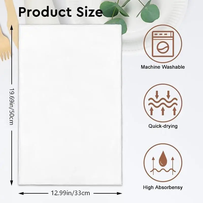 Super Soft 100% Polyester Kitchen Towels Quick-Drying Absorbent Durable Hand Towels