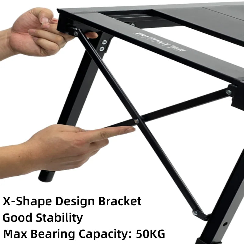IGT 3-Unit Aluminum Alloy Portable Camping Table, Foldable Extensible Detachable BBQ Picnic Table
