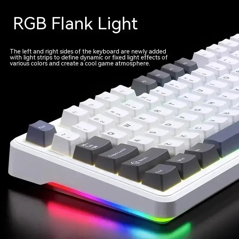 87-Key Tri-Mode Mechanical Keyboard - 2.4G USB Bluetooth, RGB PBT Keycaps, Hot-Swappable Gasket Design, 4000mAh Battery