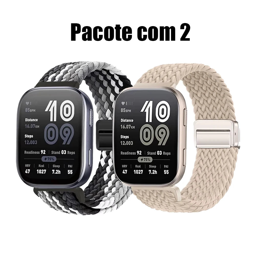 Magnetic Braided Nylon Watch Band — Adjustable Magnetic Clasp Strap for Smartwatches (1-Pack)