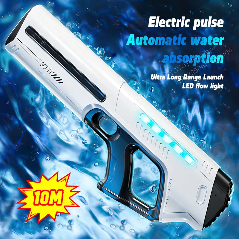 Automatic Electric Water Gun Large Capacity Water-Absorbing Toy for Kids Summer Outdoor Water Battle Gift