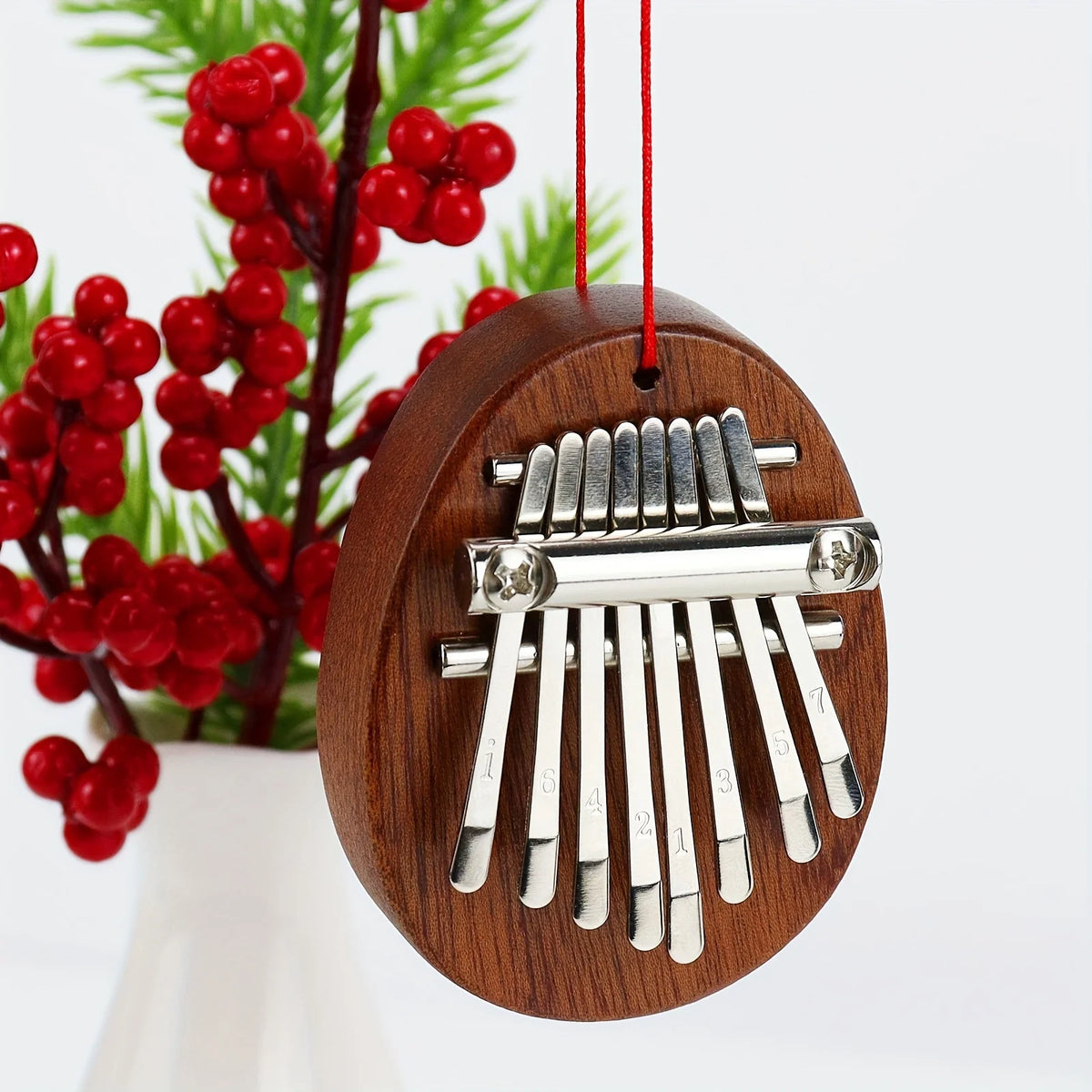 8-Key Mini Kalimba Thumb Piano Pendant Portable Thumb Piano Necklace Musical Gift