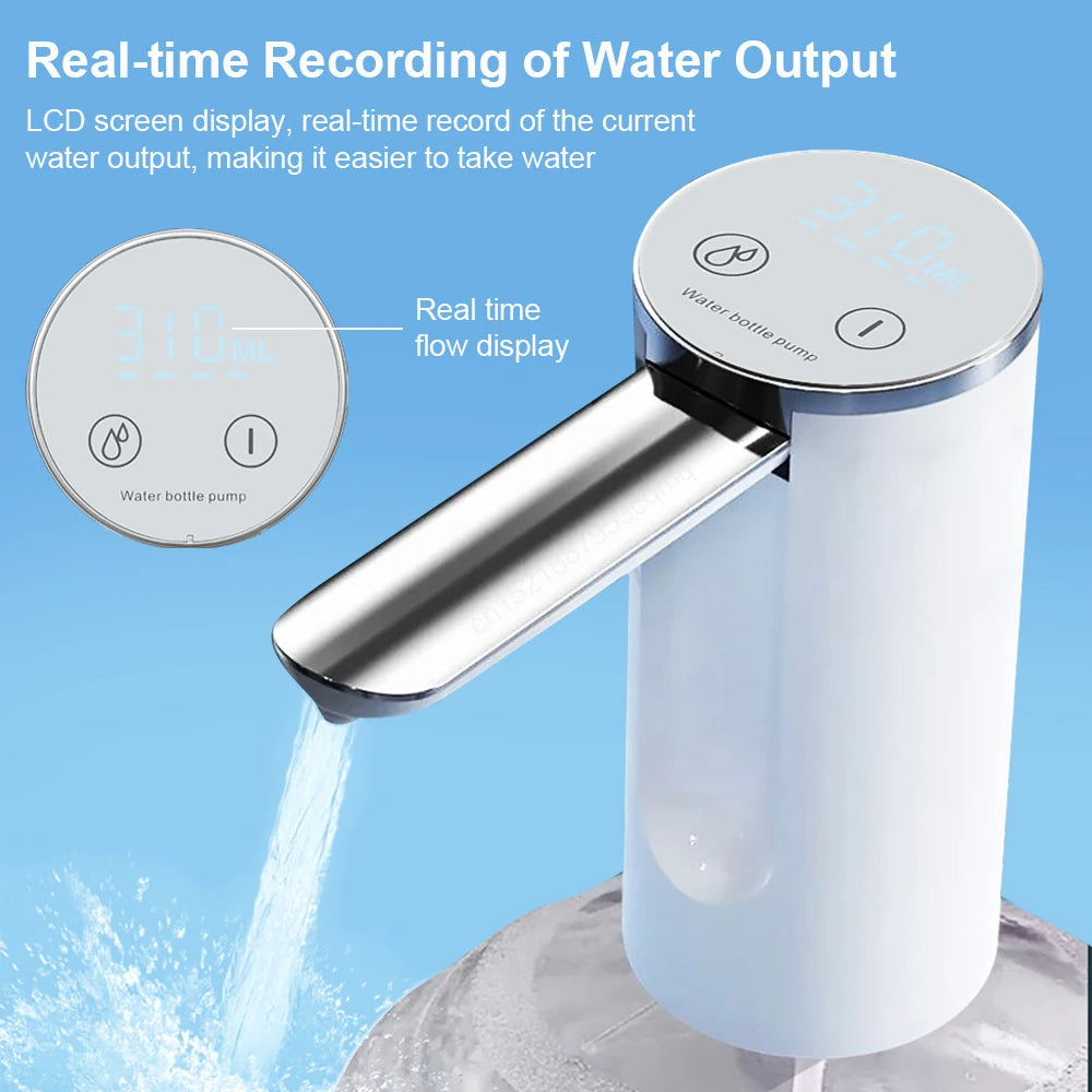 Foldable Electric Water Dispenser Pump Rechargeable 19L (5-Gallon) Automatic Desktop Bottle Pump