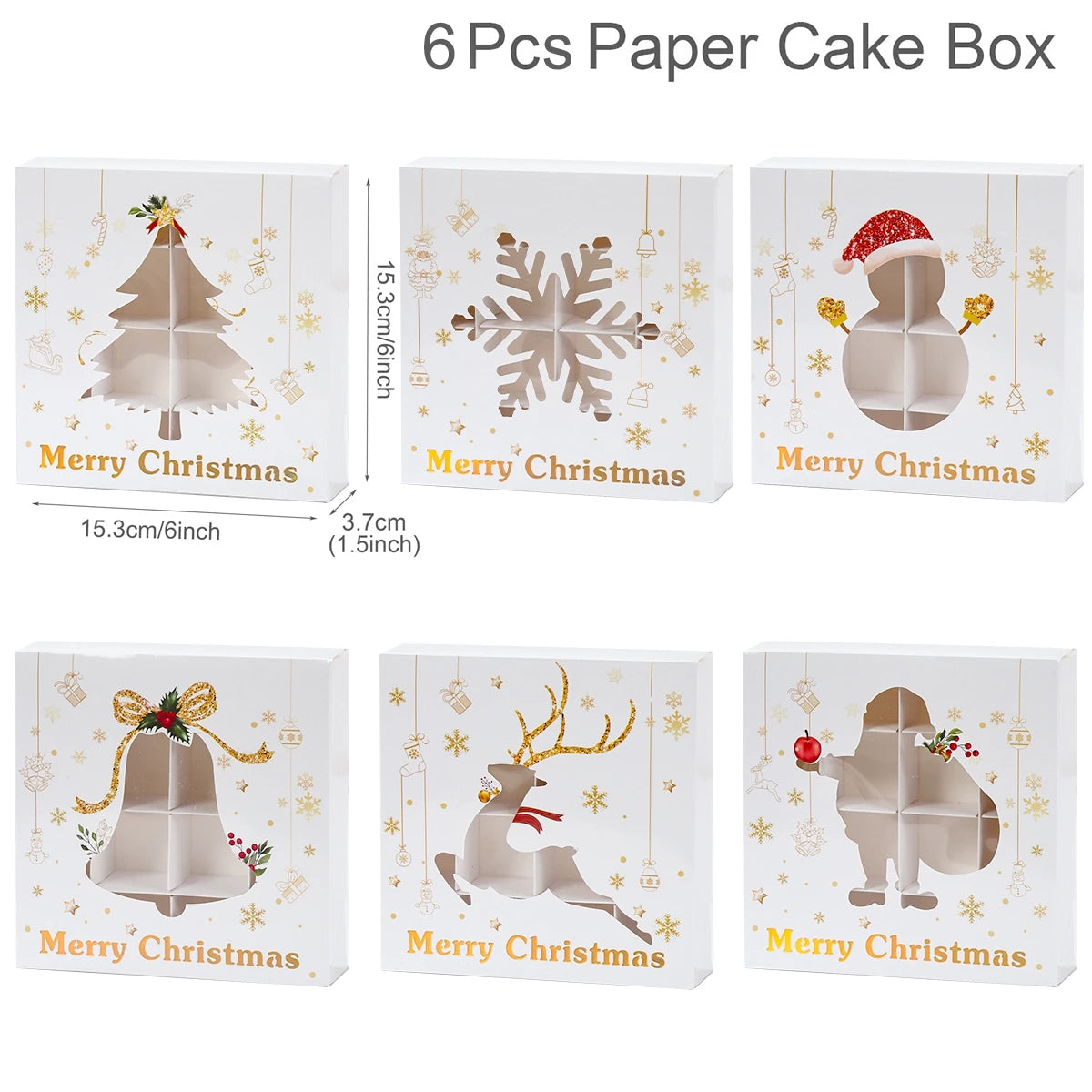Christmas Kraft Candy & Cookie Gift Box for Holiday Treats