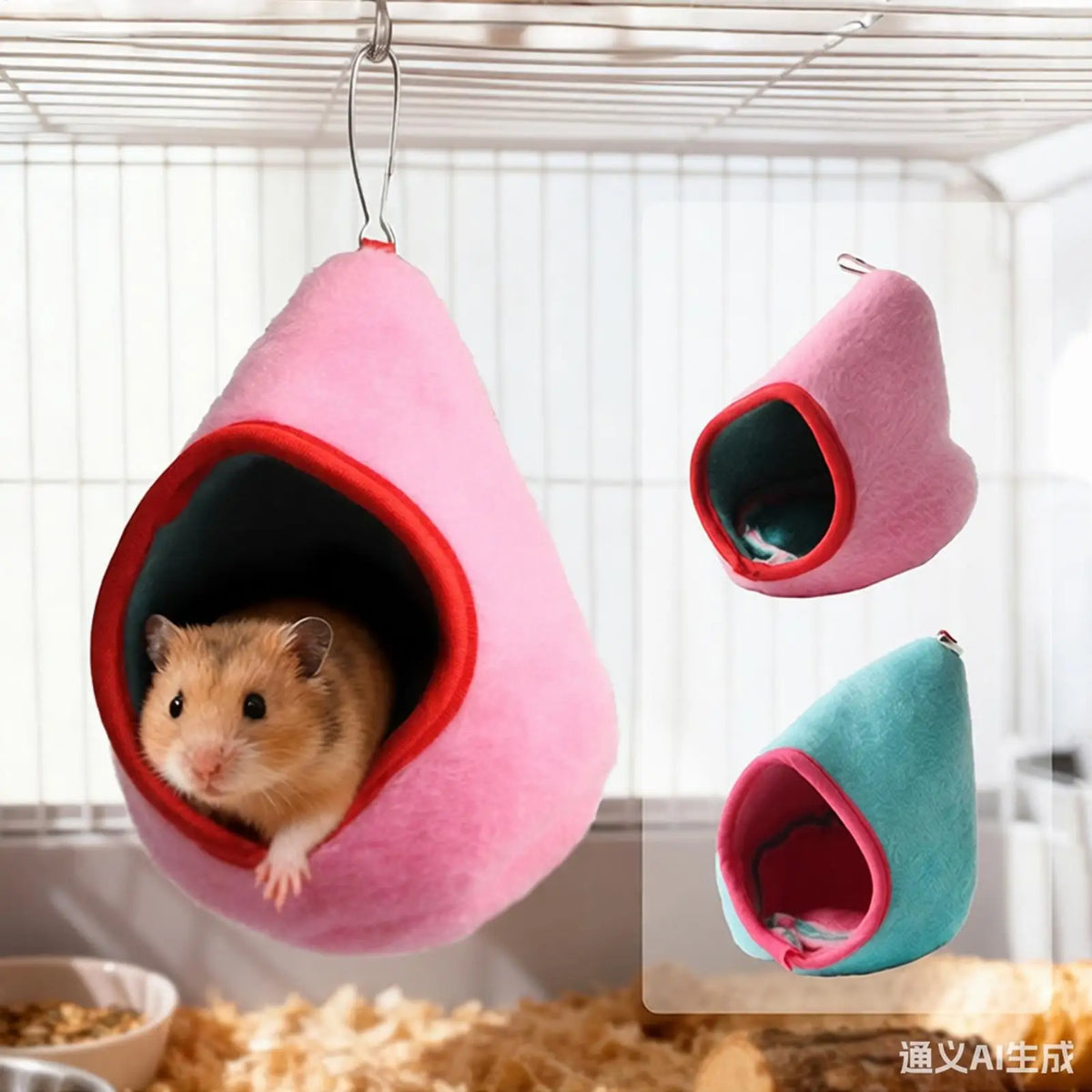 Hangable Small Pet Hammock – Hamster, Ferret & Guinea Pig Cage Bed, Polyester Climbing Perch & Cozy Hideout