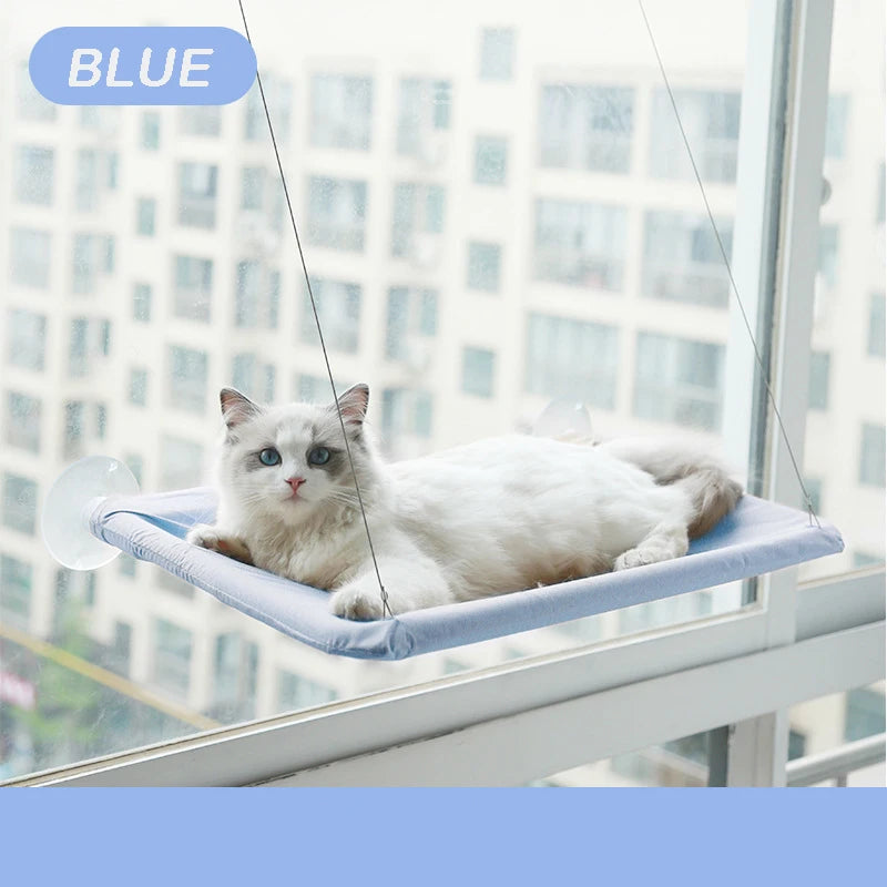 Window-Mounted Cat Hammock 55 x 35 cm (21.7 x 13.8 in) Hanging Cat Bed for Cats & Kittens — Sunny Window Seat, Supports 20 kg (44 lb)