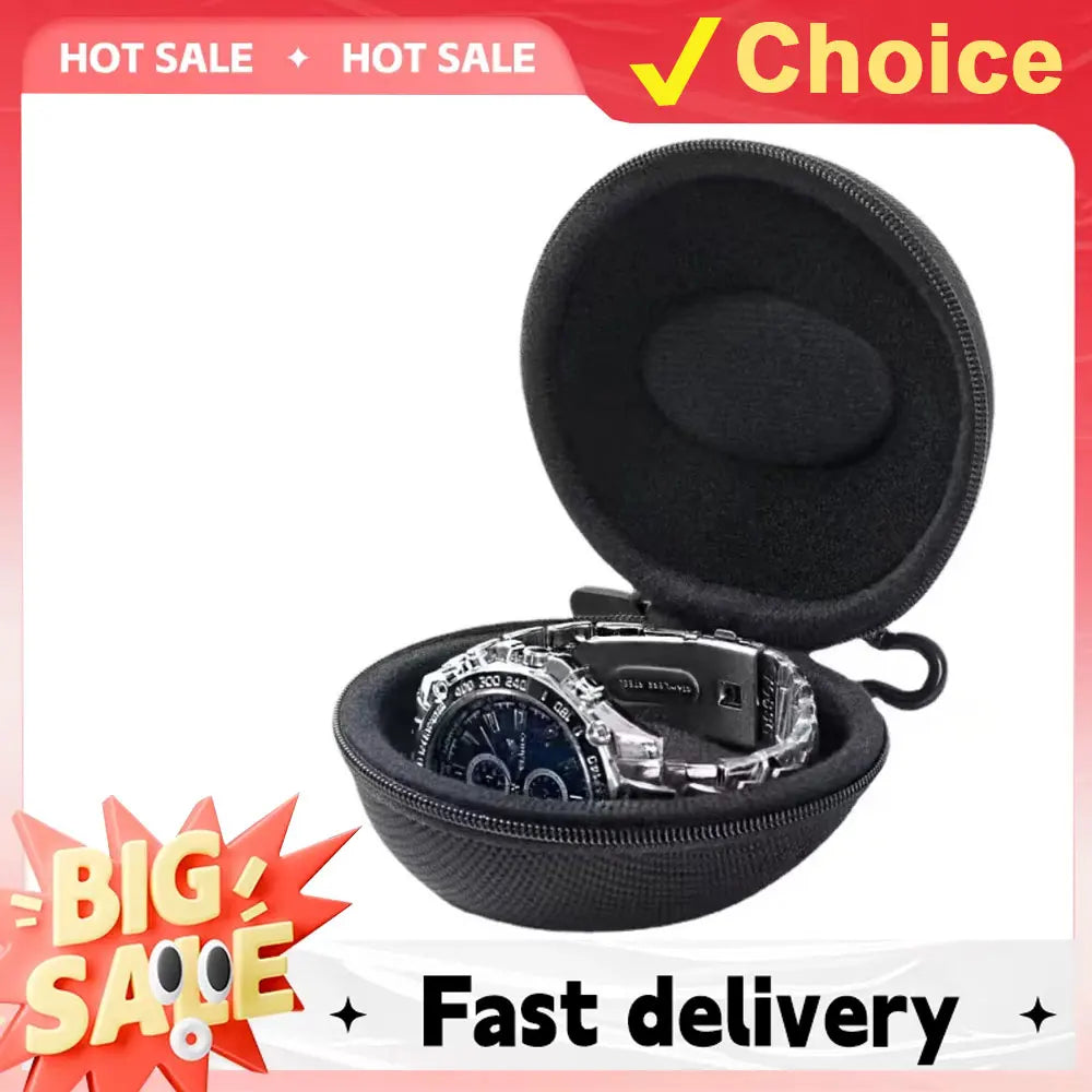 Portable EVA Single Watch Travel Case – Waterproof Zippered Watch Storage Organizer for Smartwatches