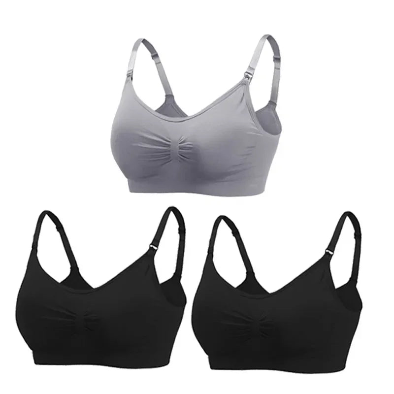 3-Pack Maternity Nursing Bras – Soft Wire-Free Breastfeeding Bra for Pregnancy & Nursing