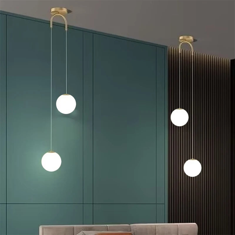 Modern Glass LED Pendant Light Chandelier – Indoor Ceiling Hanging Lamp for Living Room, Bedroom, Dining, Restaurant & Bar