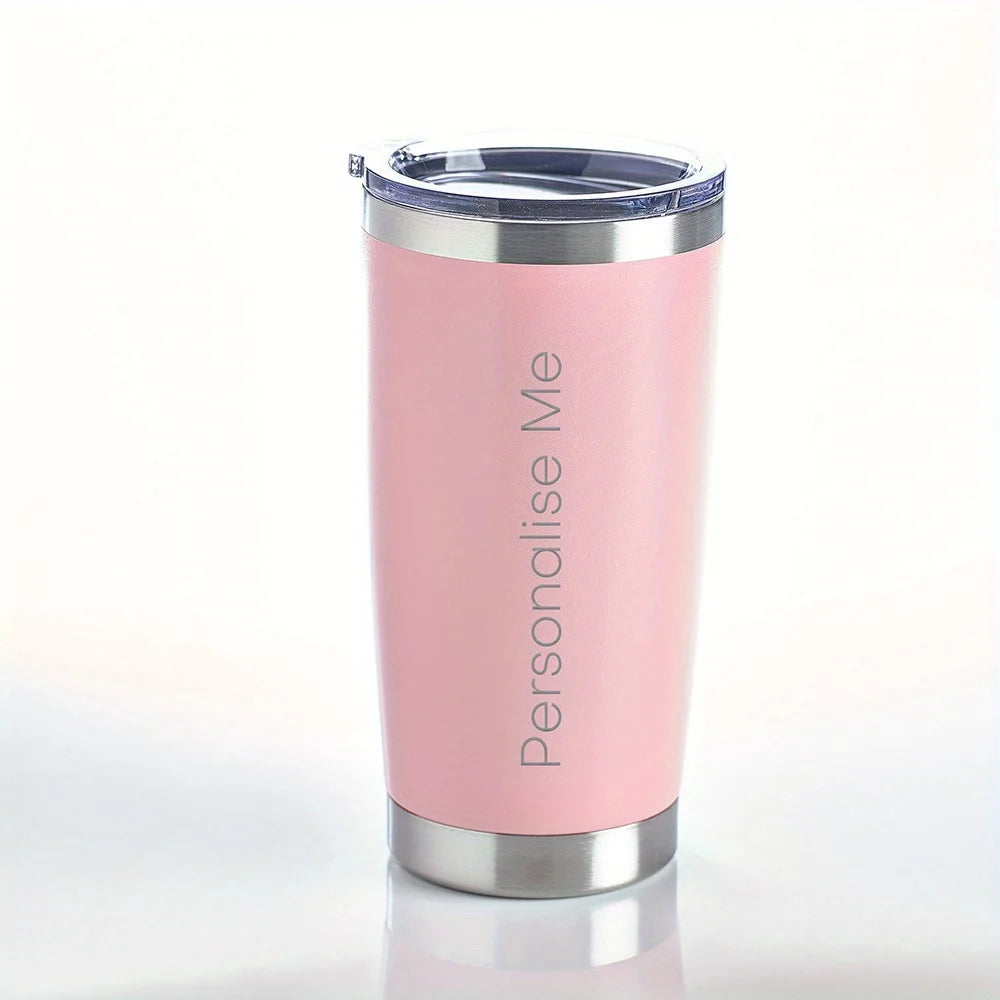 Personalized Engraved Stainless Steel Insulated Travel Tumbler - Custom Name Reusable Travel Mug Gift for Men and Women