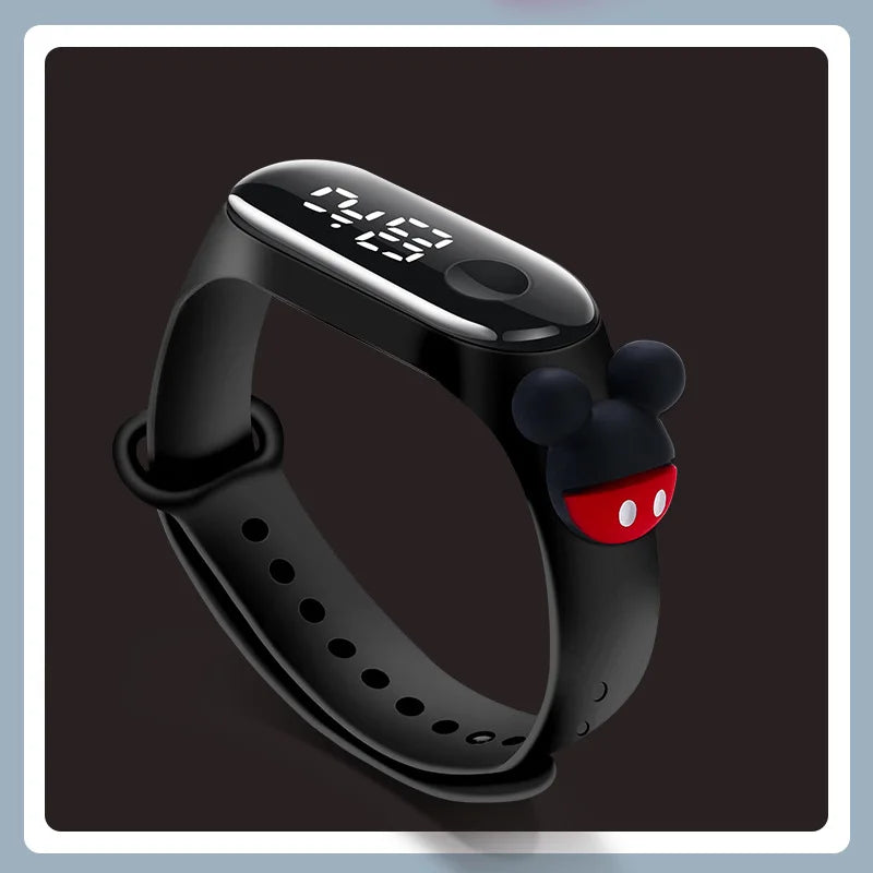 Kids LED Touch Sports Watch – Silicone Digital Bracelet, 45mm Waterproof (5ATM) Cartoon Character Design for Girls & Boys