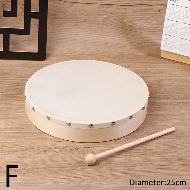 Wooden frame drum with mallet, view 10