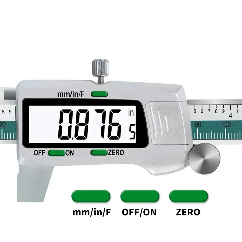150mm (6-Inch) Stainless Steel Digital Caliper 0.01mm High-Precision Fraction/MM/Inch Gauge