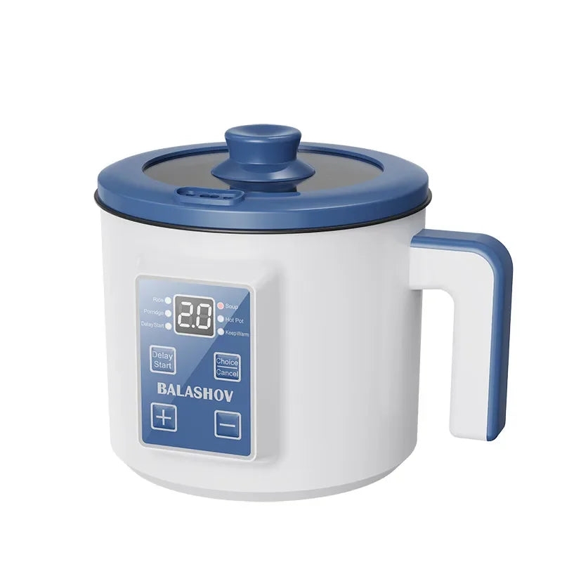 Mini Electric Rice Cooker 1-2 Person Double Layer Non-Stick Steamer Multi Cooker 600W
