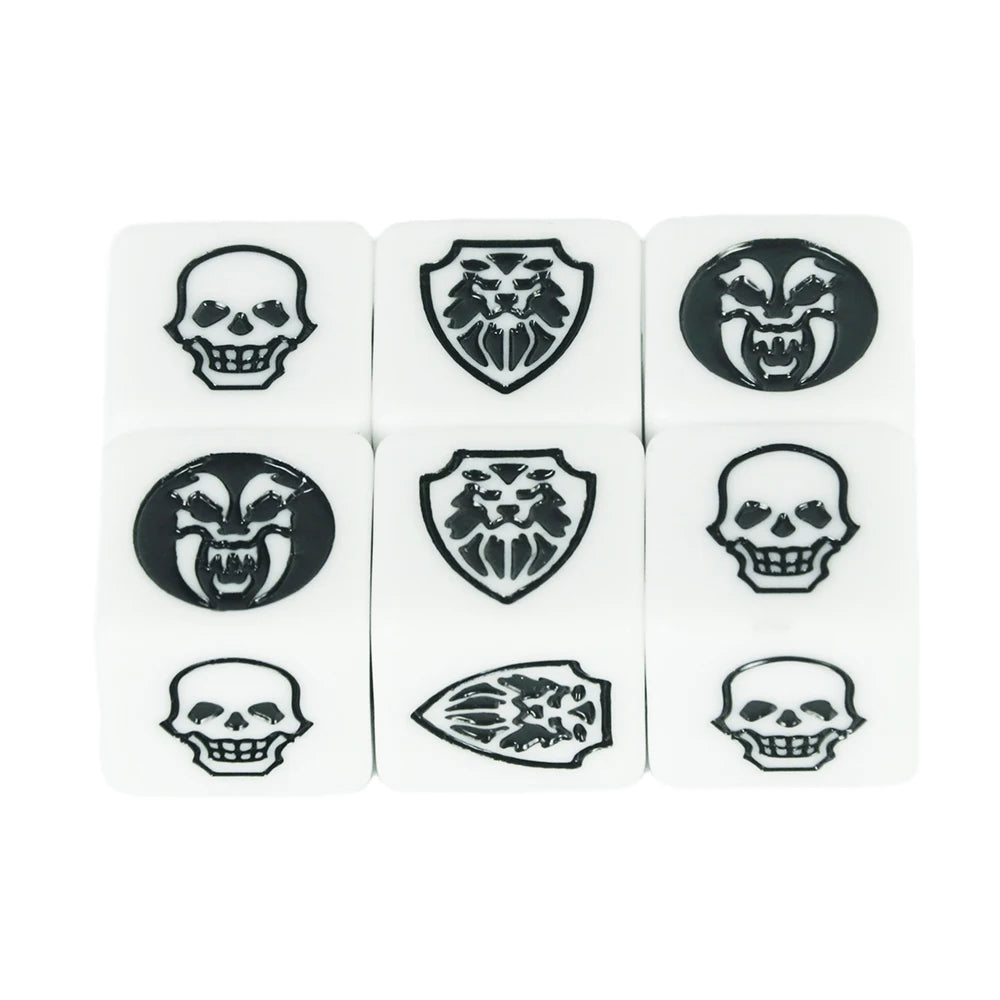 6-Pack 16mm D6 Game Dice - Transparent, Opaque & Marble Colors for Board Games & Tabletop RPGs