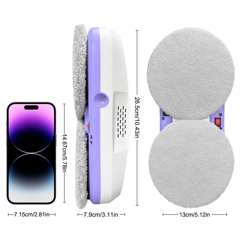 Automatic Window Cleaning Robot — Dual Spray, 5600Pa Suction, Remote Control & Edge Detection for Home