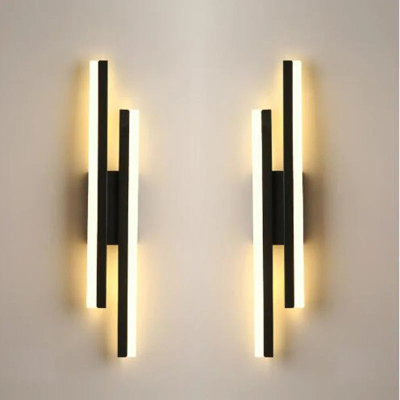 Modern Dimmable LED Wall Sconce 50 cm x 8 cm (19.7 in x 3.1 in) Acrylic Shade Bedside Wall Lamp – Gold / Black