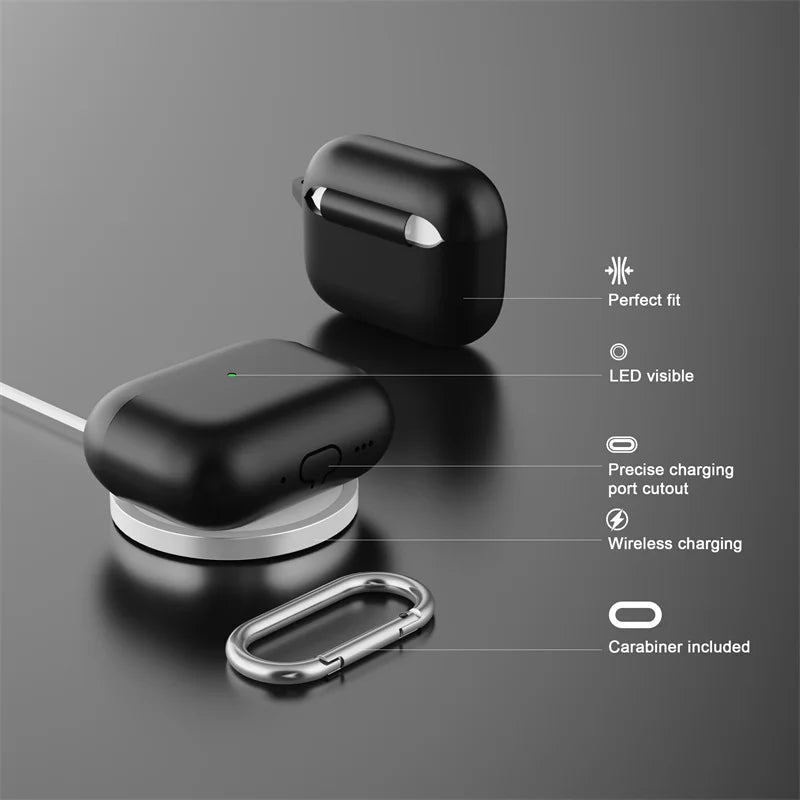 Silicone Protective Case for AirPods Pro - Shockproof Dustproof Cover, Wireless Charging Compatible