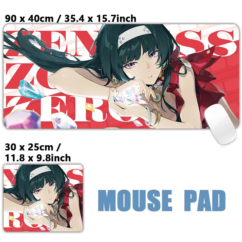 XXL Anime Gaming Mouse Pad – Hoshimi Miyabi & Evelyn Ellen Desk Mat, Large Keyboard Mousepad with Non-Slip Silicone Base