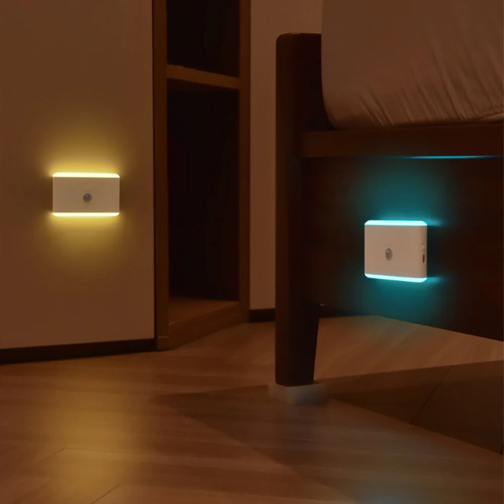 LED Motion Sensor Night Light — 3-Mode Dimmable Rechargeable Wall Lamp for Bedroom, Stairs, Closet & Camping