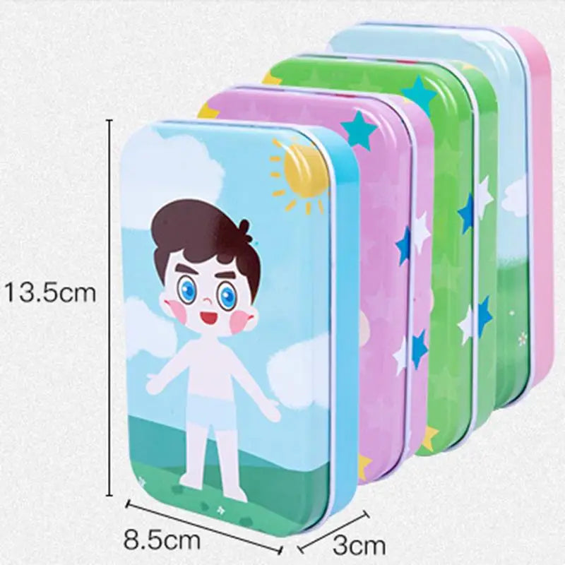 Magnetic 3D Dress-Up Puzzle Toy in Travel Tin - Wooden Magnetic Jigsaw for Kids Imaginative Play