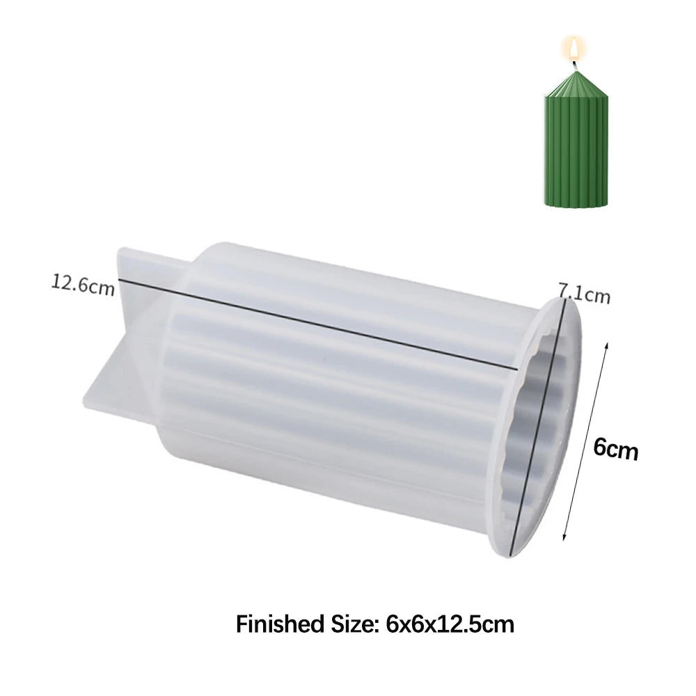 Cylinder Silicone Mold for 3D Scented Candle and Soap Making - DIY Resin, Wax & Plaster Crafts