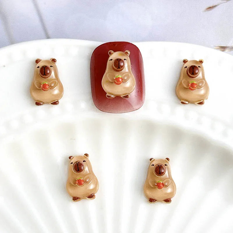 50pcs Cute Resin Capybara Nail Charms for Nail Art view 10