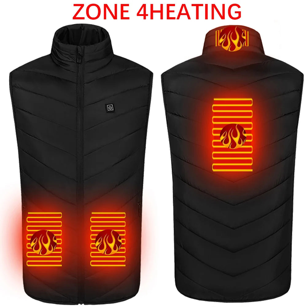 USB Heated Jacket - 11-Zone Rechargeable Electric Winter Coat for Men & Women, Thermal Outdoor Heating Jacket