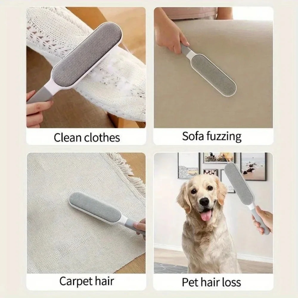 Double-Sided Pet Hair Remover Lint Brush, Manual Electrostatic Roller for Clothing, Sofa, Furniture & Carpet