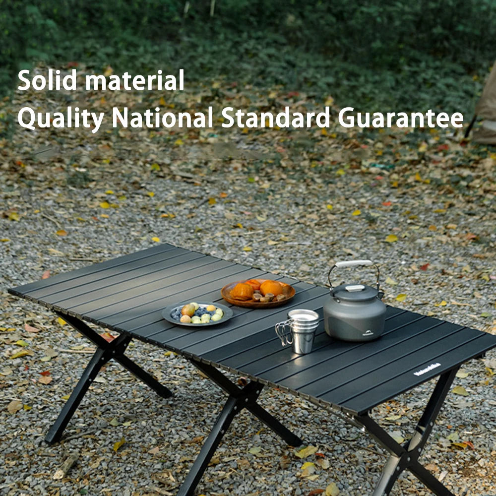 Portable Foldable Camping Picnic Table – Roll-Up Color Block Desktop, Carbon Steel Frame (Small/Medium/Large)