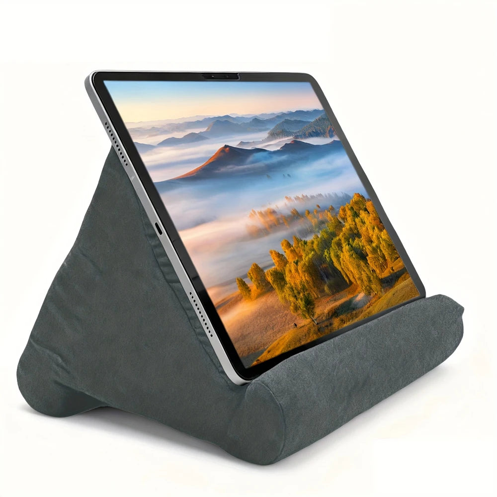 Multi-Angle Sponge Pillow Tablet Stand - Soft Cushion Holder for 7-12 Inch Tablets, Bed & Desk Reading Dock