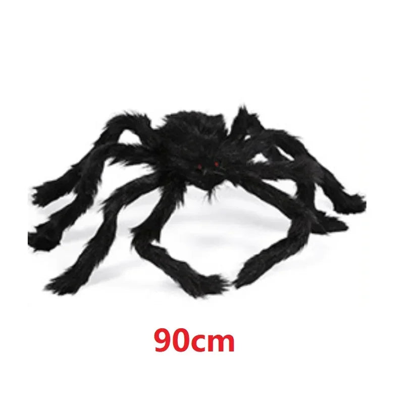 Giant Round Spider Web (150–250 cm / 59–98 in) with Large Hairy Fake Spider – Halloween Yard & Door Scare Prop
