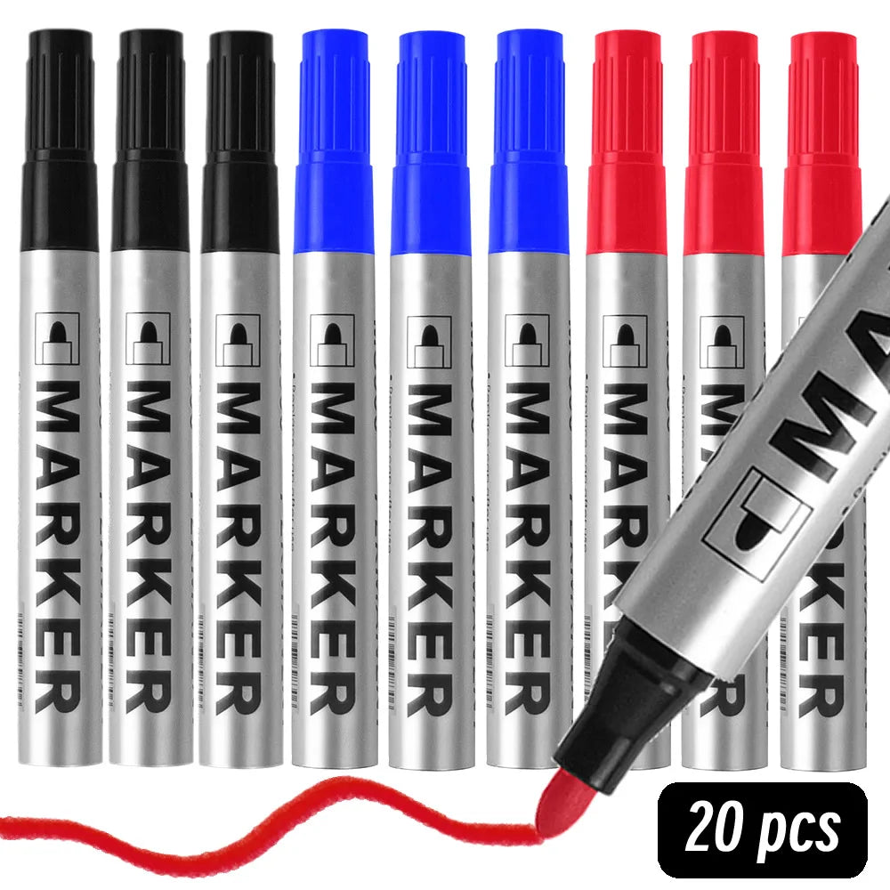 Waterproof Black Permanent Paint Marker - Quick-Dry Oil-Based Pen for Tires, Metal & Glass