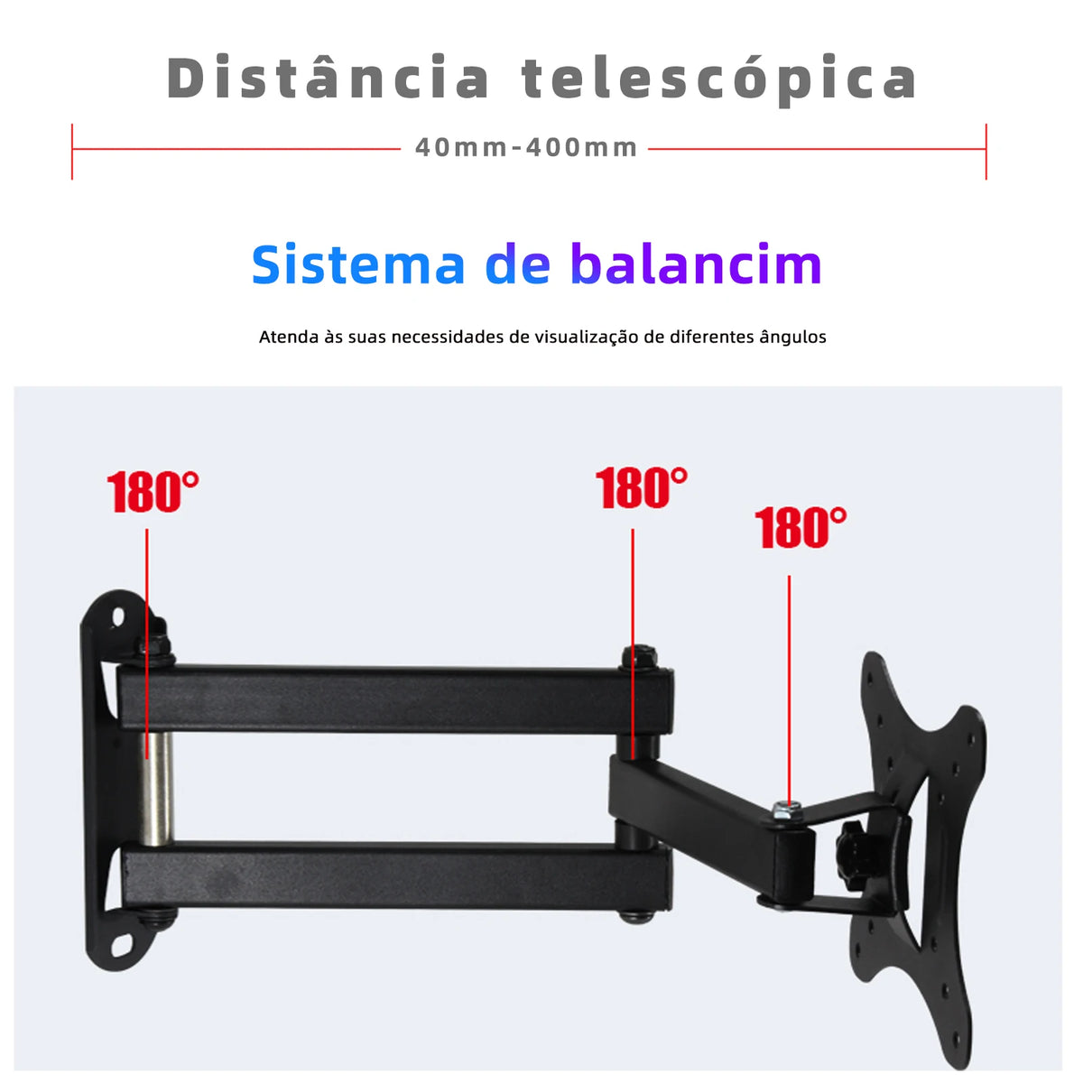 Articulating Wall Mount for 14-42 Inch TVs (35-107 cm) – Full-Motion Tilt & Swivel Monitor TV Bracket