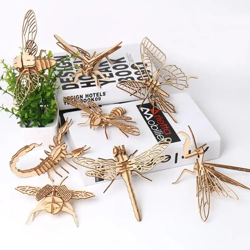 DIY 3D Wooden Butterfly Puzzle for Kids - Educational Craft, Brain Game & Home Decor