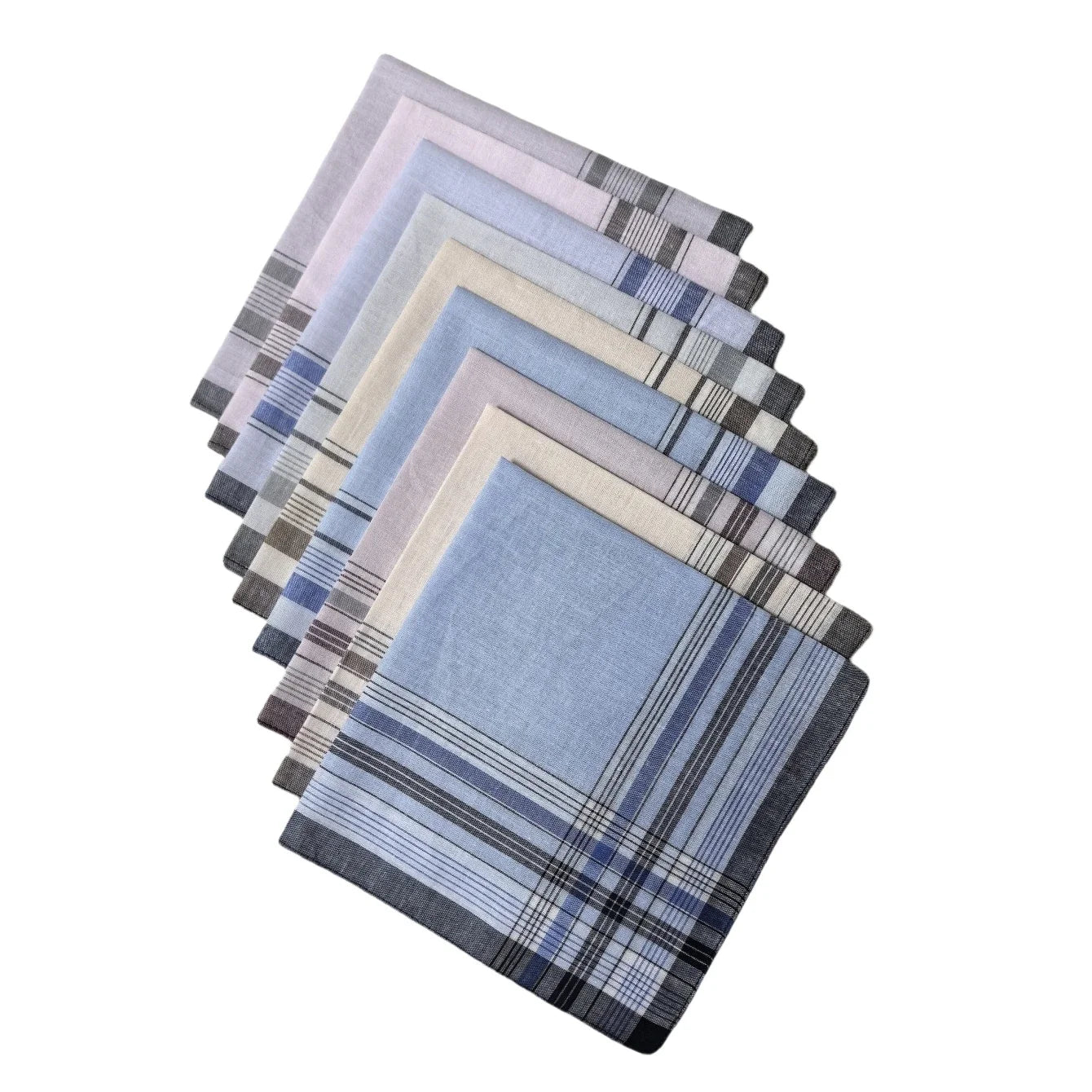 3–18 Pack Satin Cotton Handkerchiefs 38 cm (15 in) Vintage Striped Soft Sweat-Wicking Thin Handkerchiefs Home Decor Gift for Seniors