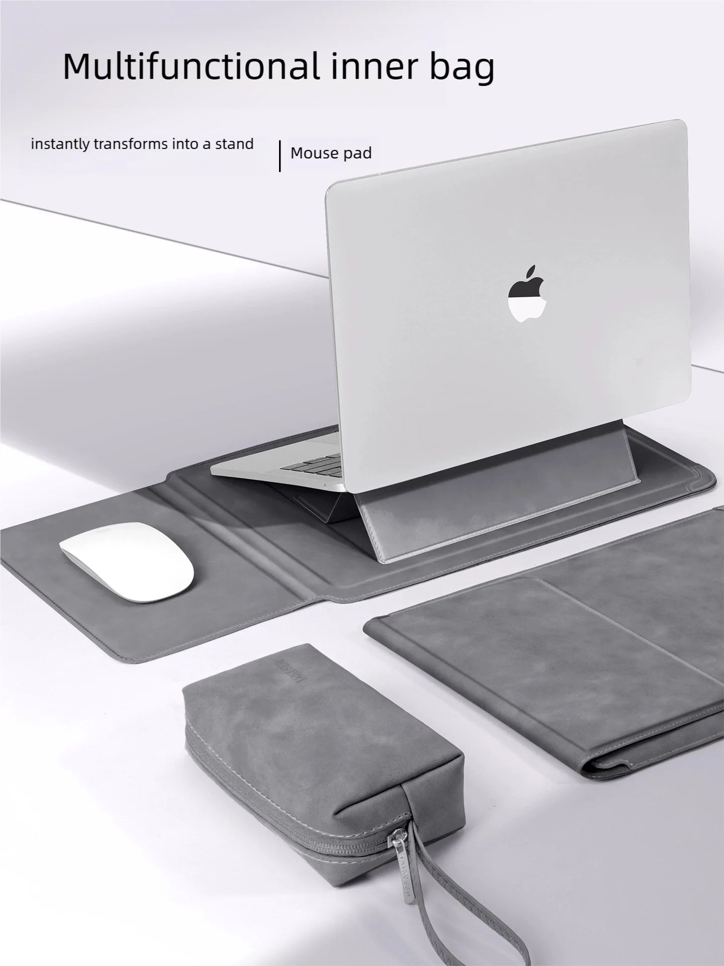 Laptop Sleeve with Stand 13–16 Inch (13.6/14/15/15.6) PU Notebook Case – Slim Protective Sleeve for Laptops, Unisex