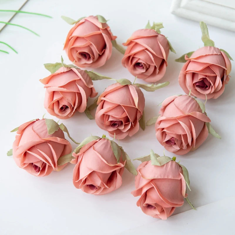 Silk Rose Head Artificial Flowers - 5 or 10-Pack for Wedding & Home Decor, DIY Garland and Flower Wall