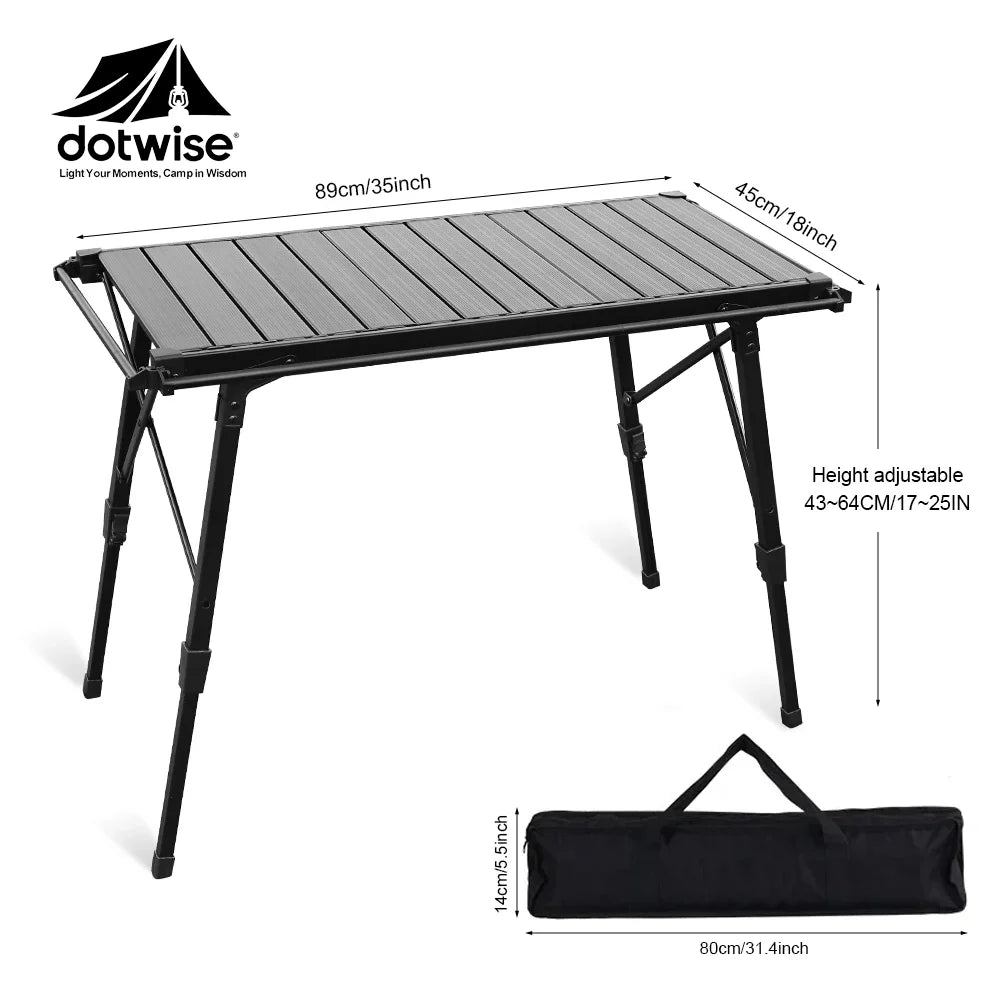 Folding Removable IGT Wood Top Camping Table – Lightweight Aluminum Alloy BBQ Grill Outdoor Picnic & Fishing Table
